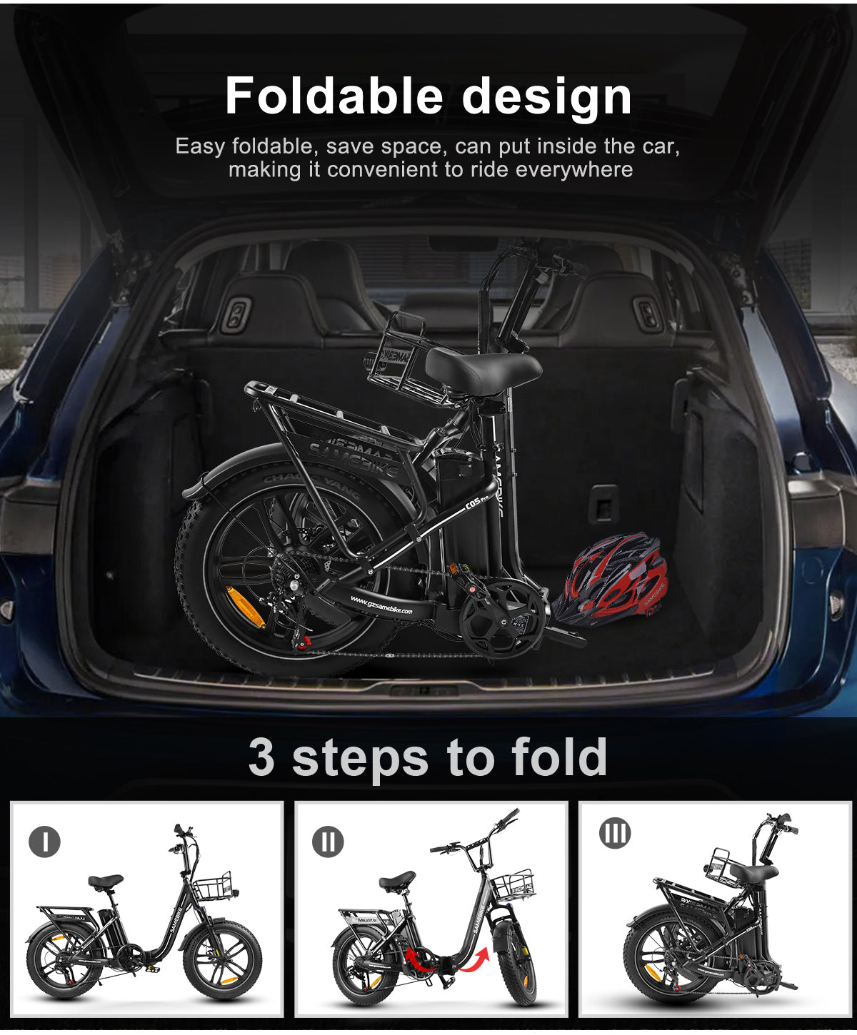 SAMEBIKE C05 PRO kokkupandav elektrijalgratas