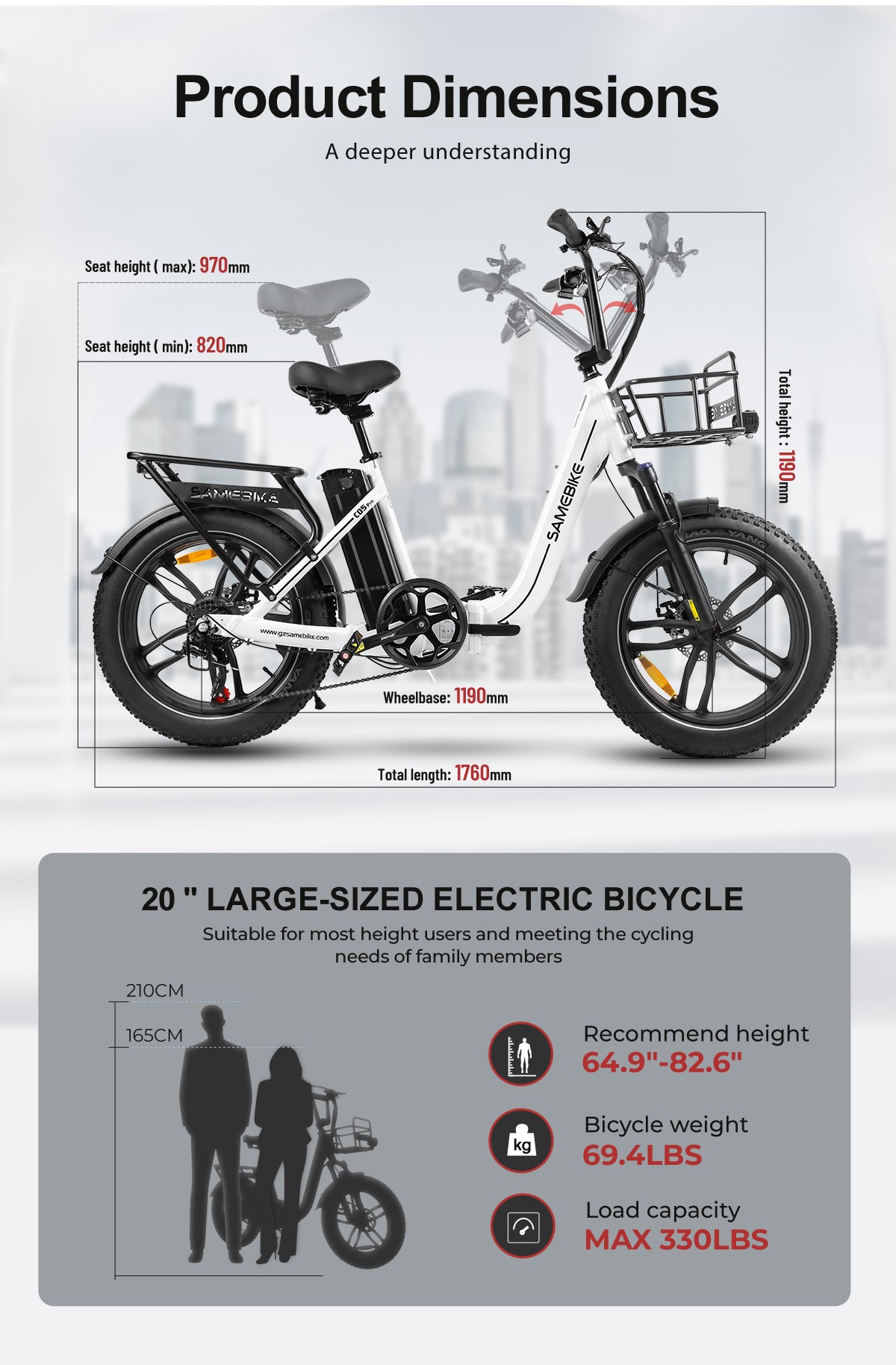 SAMEBIKE C05 PRO kokkupandav elektrijalgratas